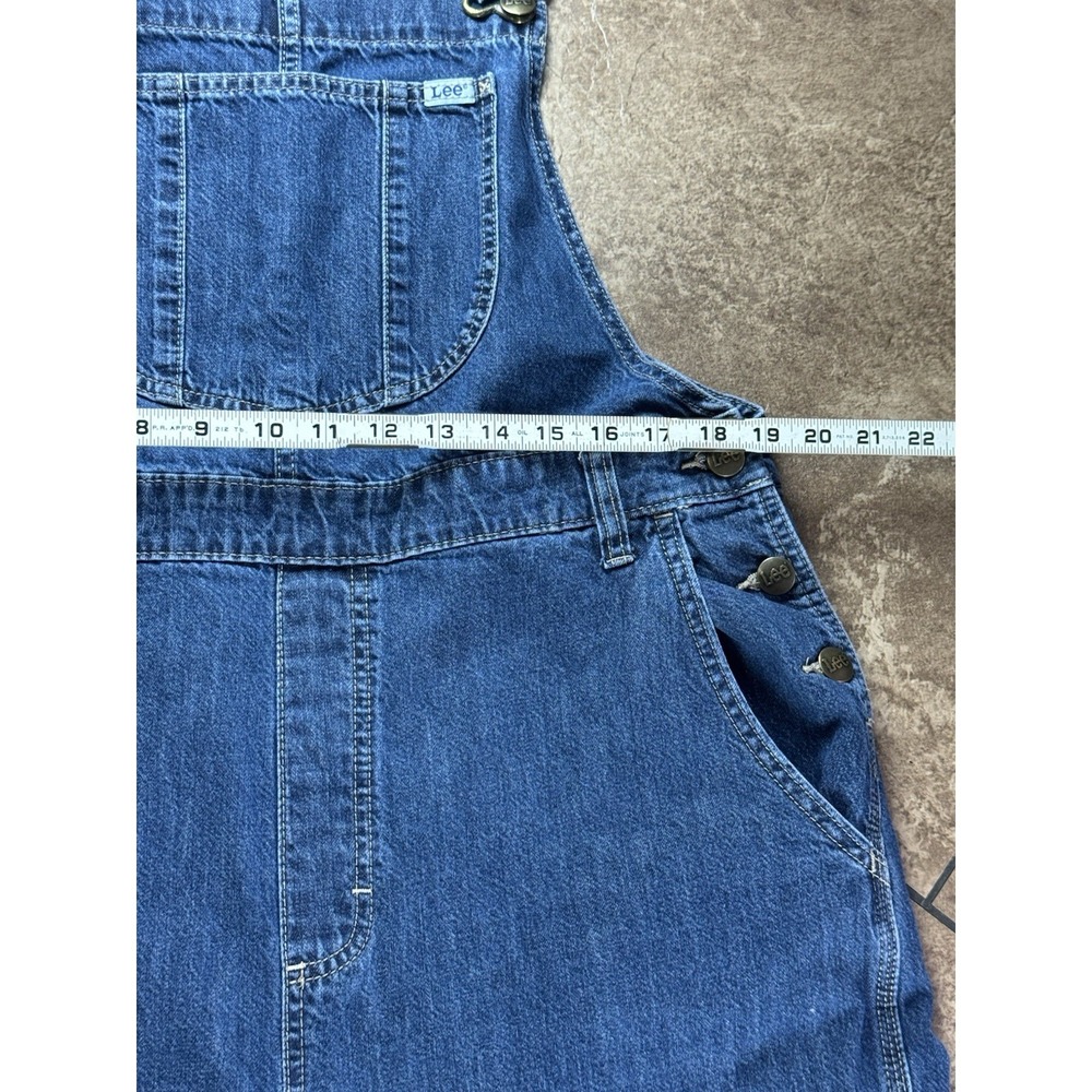 Lee Y2K Women's Denim Bib Overalls Wide Barrel Leg Style Size M - Picture 10 of 12